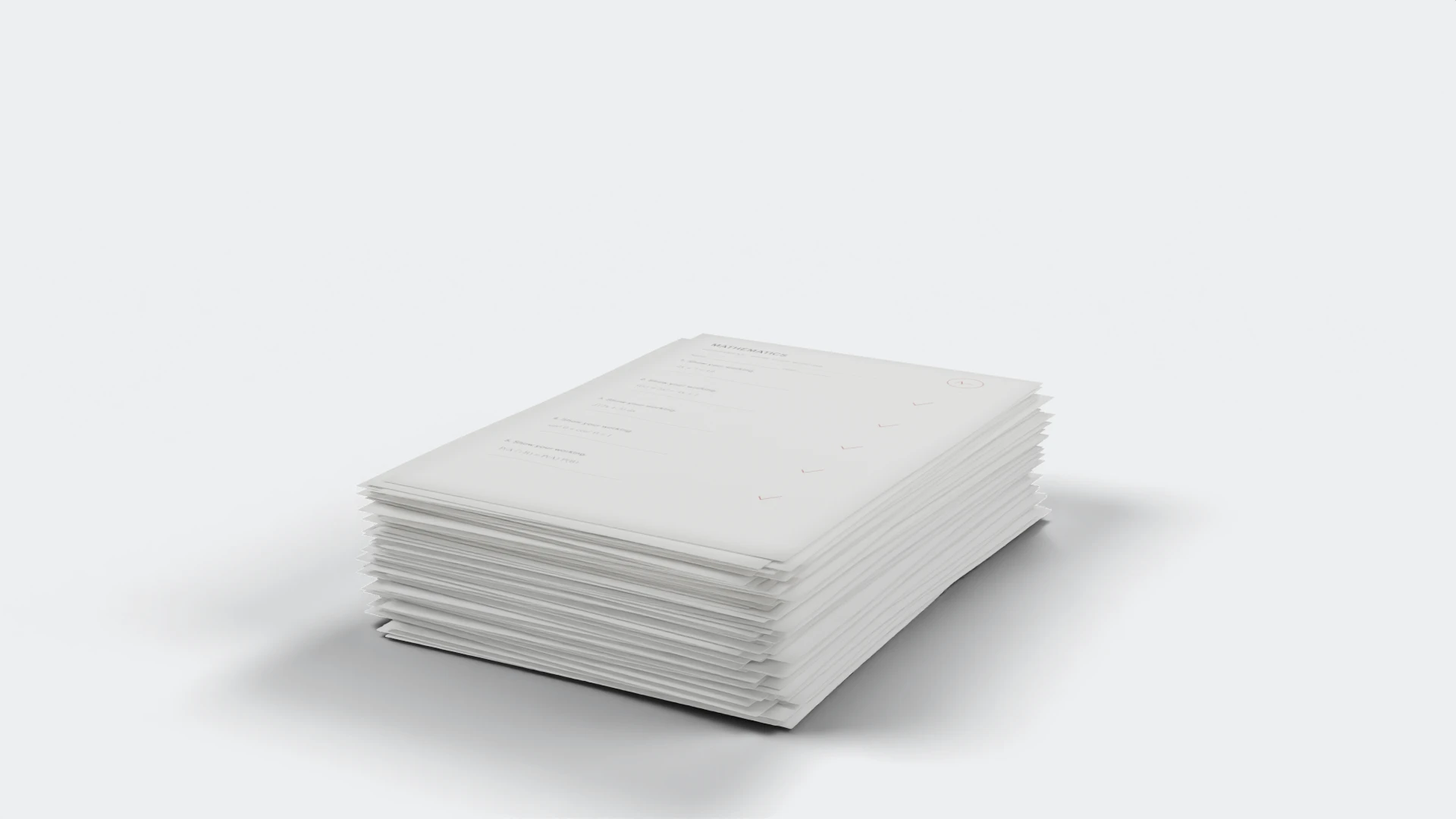 A stack of graded papers